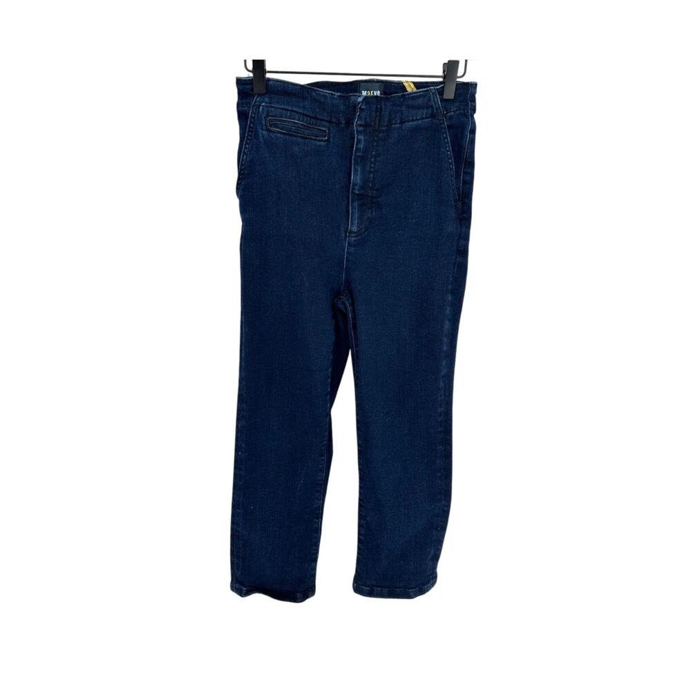 Maeve Anthropologie Jeans Womens 28 Blue Crop Straight Leg High Rise Stretch EUC